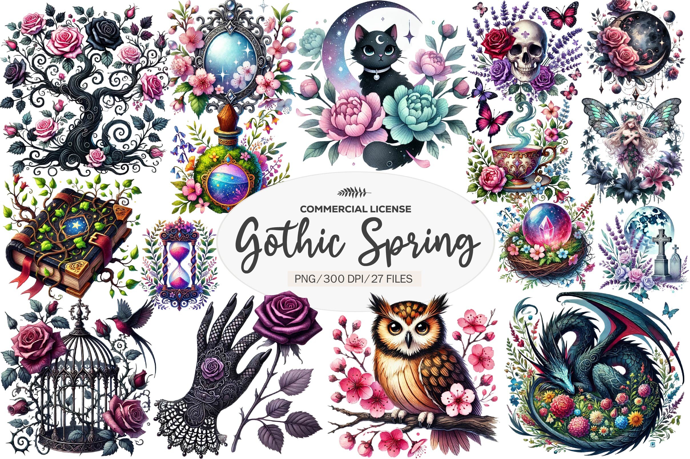 Gothic Spring Clipart Graphic by Dreamshop · Creative Fabrica