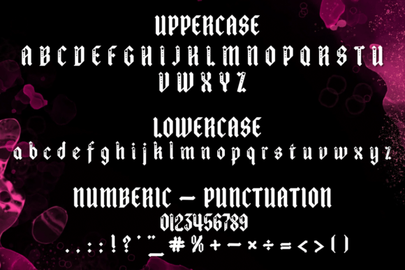 Heart Valentine Old English Font PNG with transparent background - Preview 1