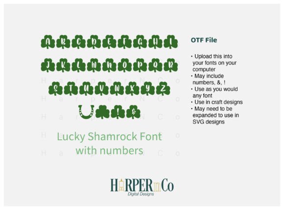 Lucky Shamrock Font PNG with transparent background - Preview 1