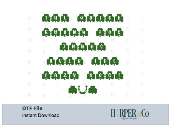 Lucky Shamrock Font PNG with transparent background - Preview 2