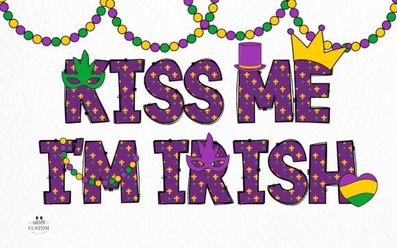 Mardi Gras Fleur De Lis Font PNG with transparent background - Preview 1