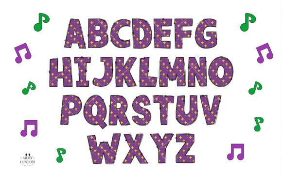 Mardi Gras Fleur De Lis Font PNG with transparent background - Preview 2