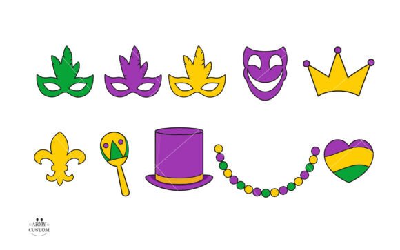 Mardi Gras Fleur De Lis Font PNG with transparent background - Preview 4