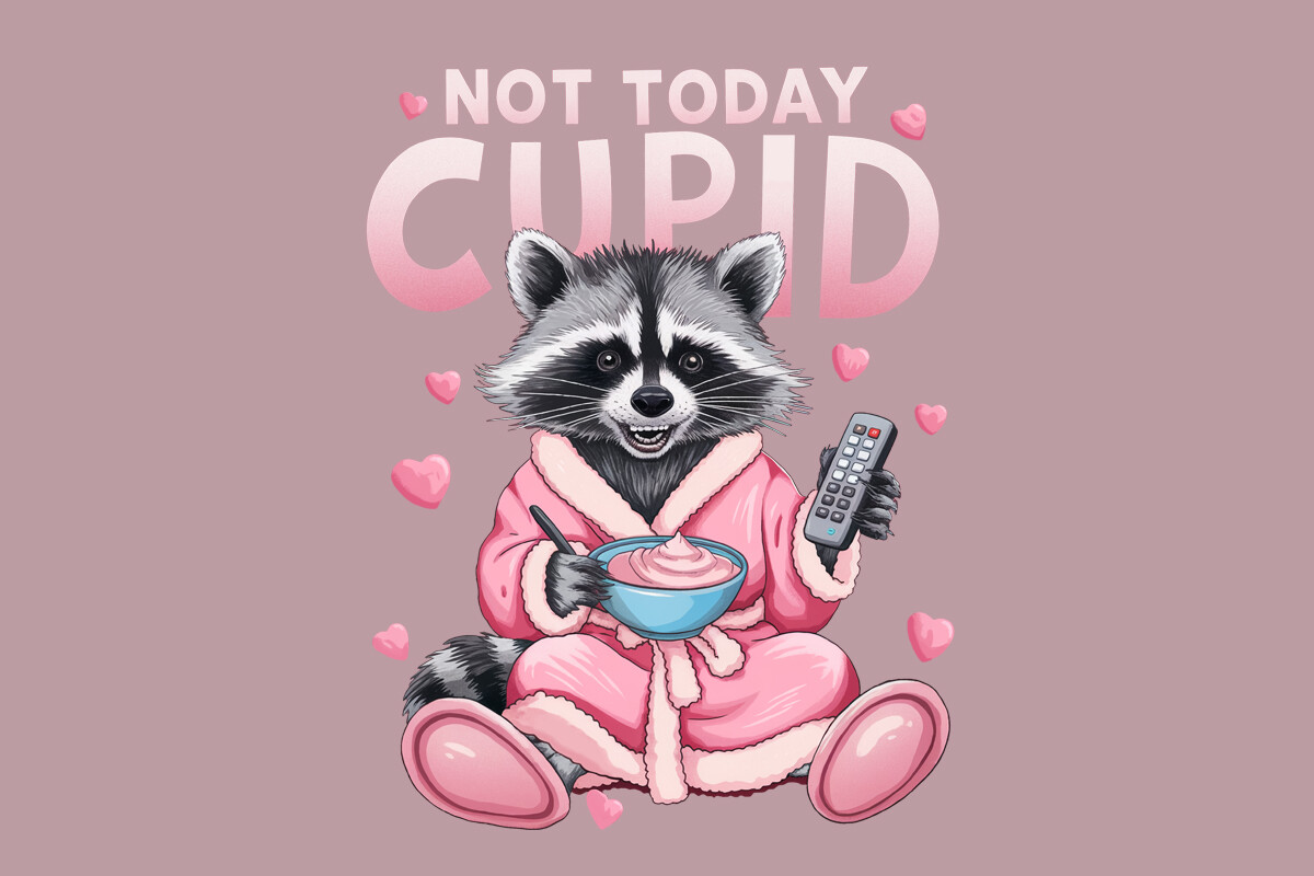Cupid Raccoon Not Today Cupid Snarky Raccoon PNG Graphic by Samsam Art · Creative Fabrica