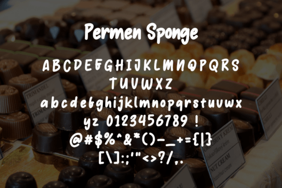 Permen Sponge Font PNG with transparent background - Preview 1