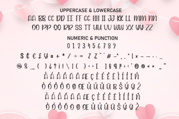Pink Love Font PNG with transparent background - Preview 6