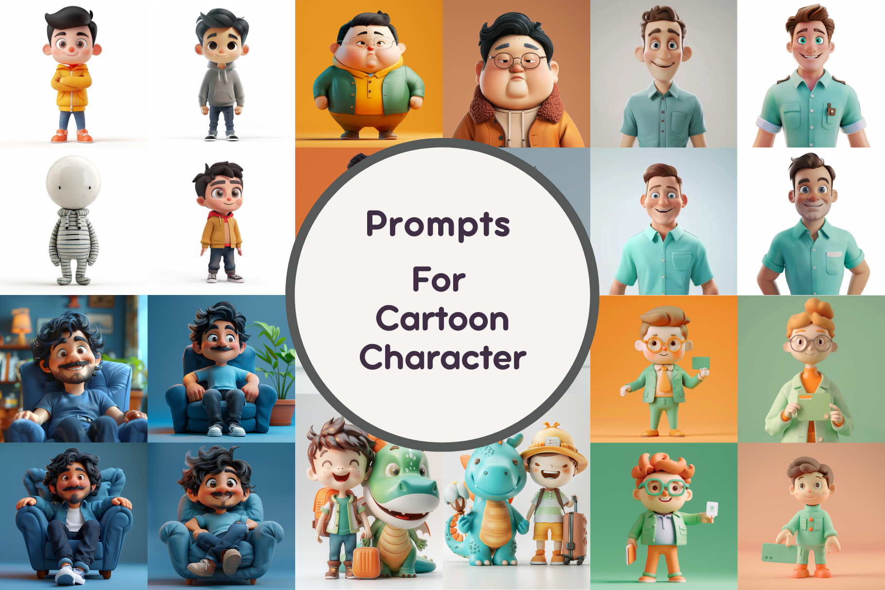 Prompt for Cartoon Character Graphic by Milano Creative · Creative Fabrica