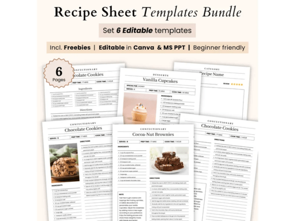 Recipe Sheet Template Printable, Recipe