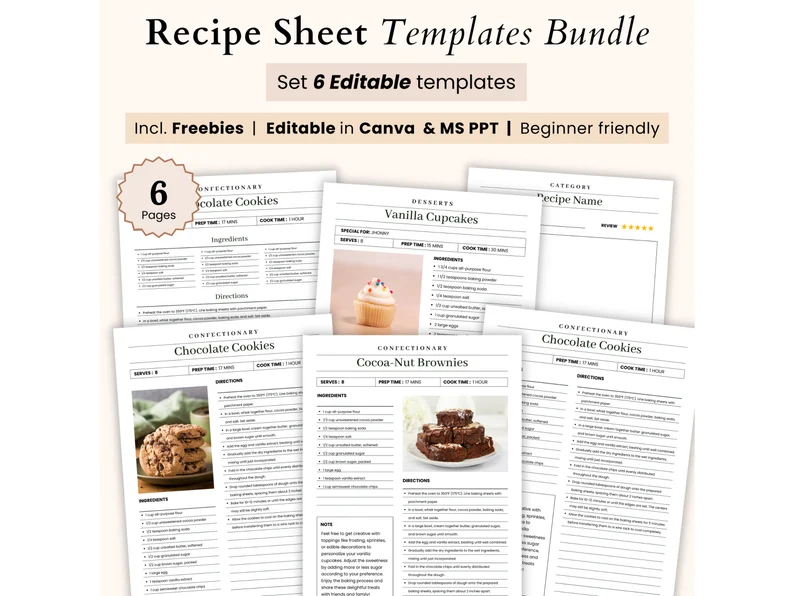 Recipe Sheet Template Printable, Recipe