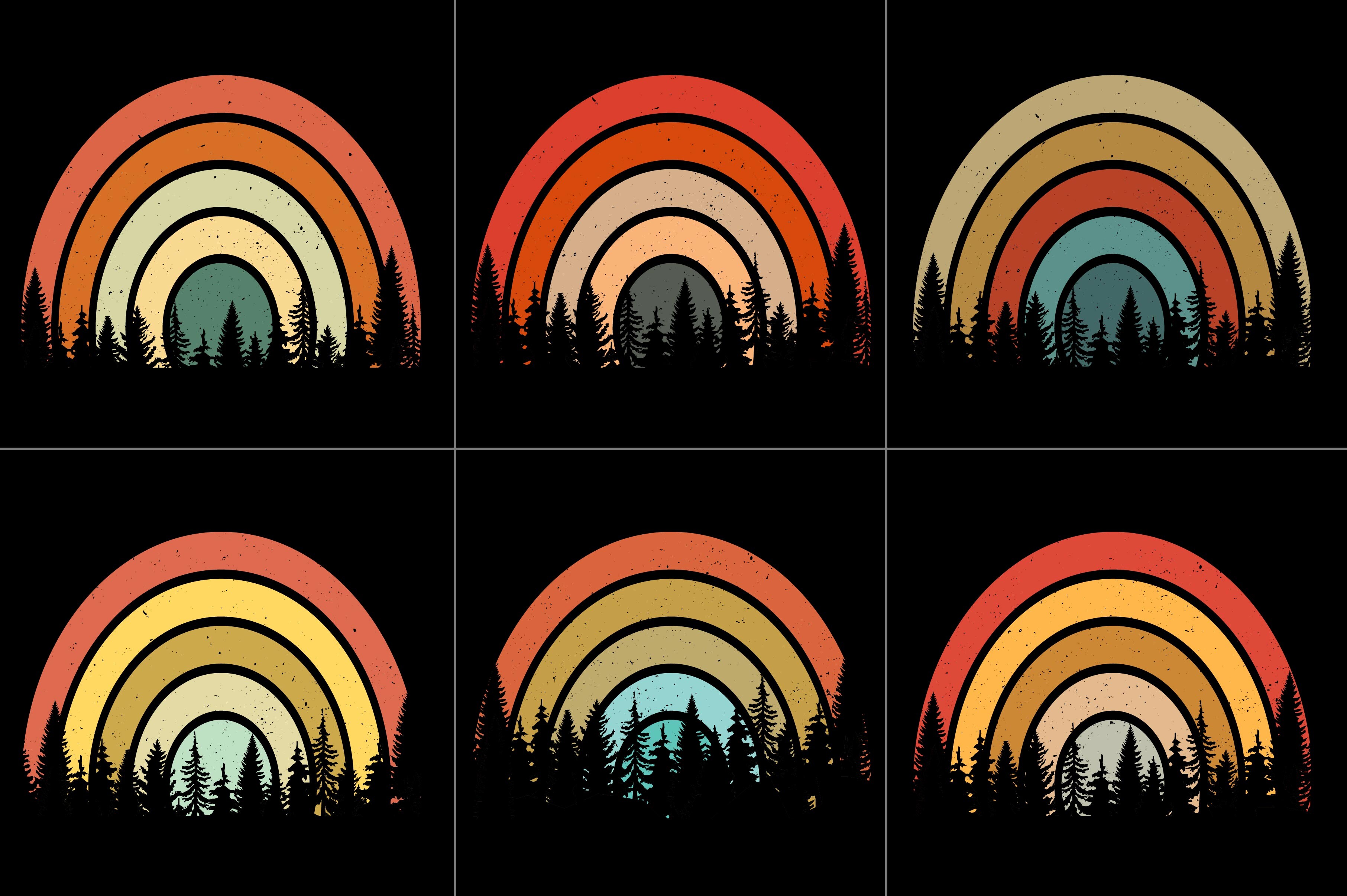 Retro Vintage Sunset Color Background Graphic by T-Shirt Design Bundle ...