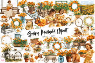 Spring Marigold Clipart Graphic by Markicha Art · Creative Fabrica