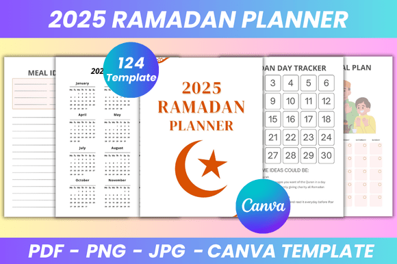 Ramadan Planner Canva Kdp Interior Graphics