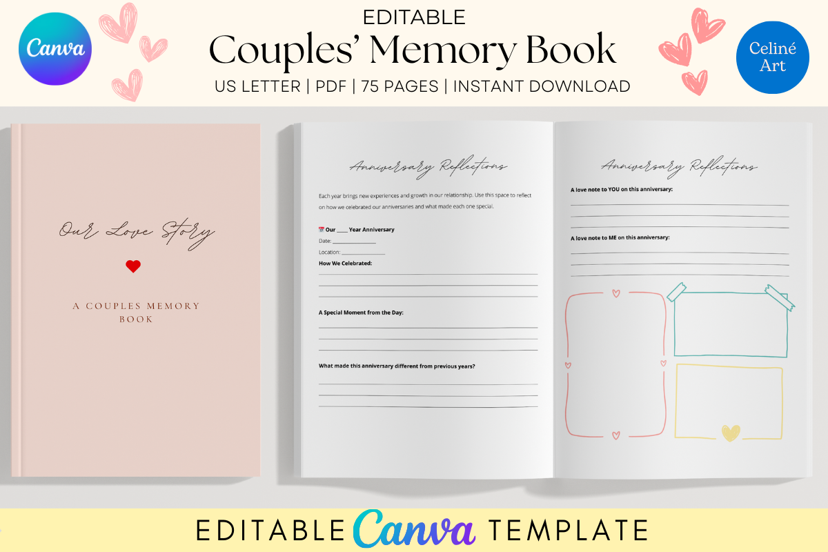 Couples Memory Book Template Amazon KDP Graphic by Celine Art ...