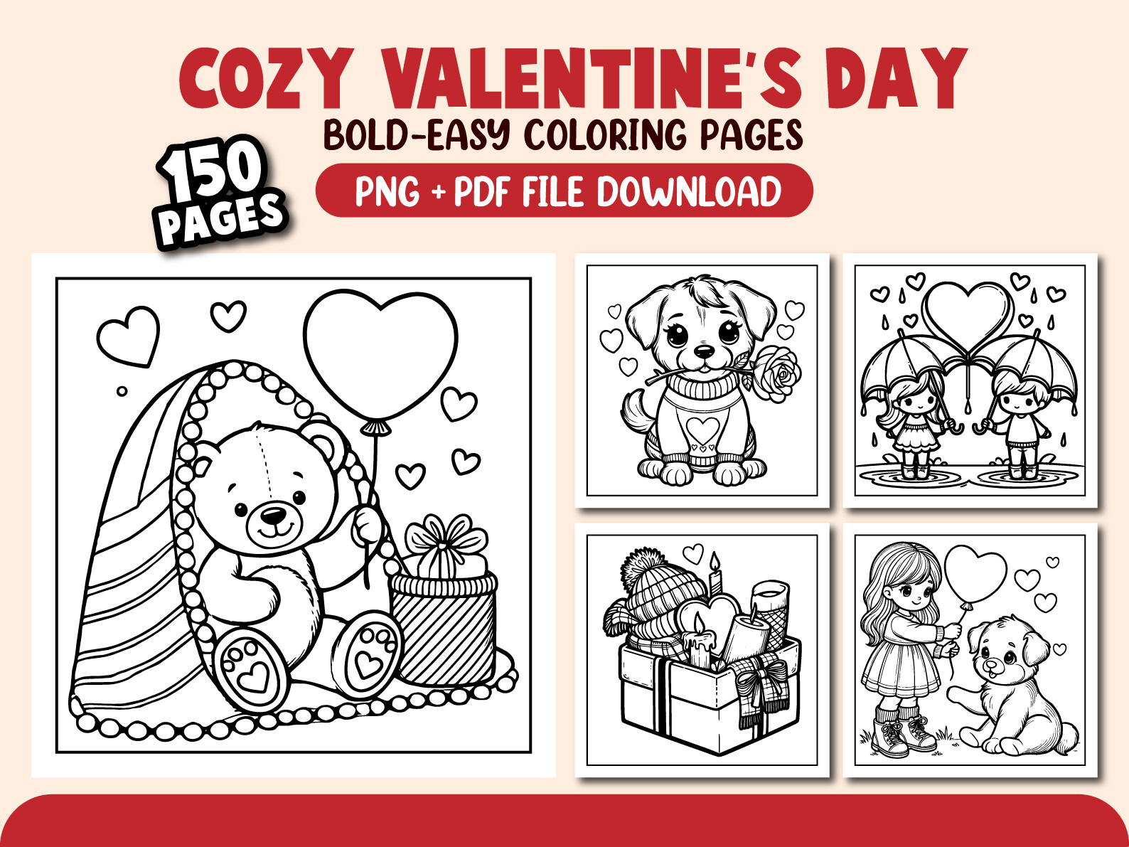 Cozy Valentine’s Day Kids Coloring Pages