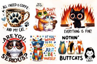 Funny Cats Sublimation Quotes Bundle Graphic by Cat Lady · Creative Fabrica
