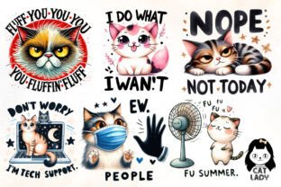 Funny Cats Sublimation Quotes Bundle Graphic by Cat Lady · Creative Fabrica