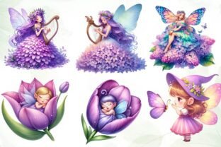 Magical Garden Purple Fairies Graphic by Dreamshop · Creative Fabrica