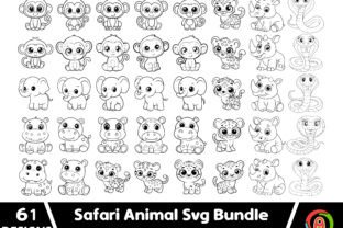 Safari Animal Svg Bundle Graphic by aurnobnandy · Creative Fabrica