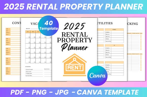 Rental Property Planner Canva Kdp Graphics