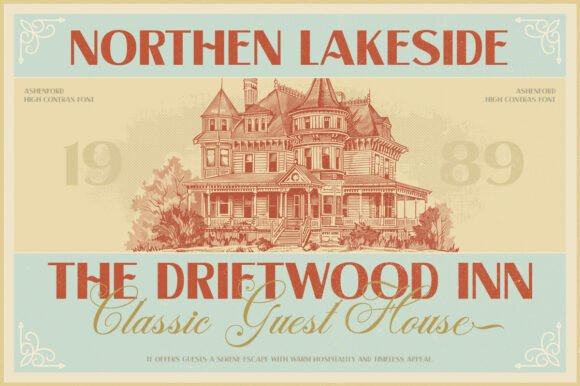 Ashenford Vintage Trio Font PNG with transparent background - Preview 2