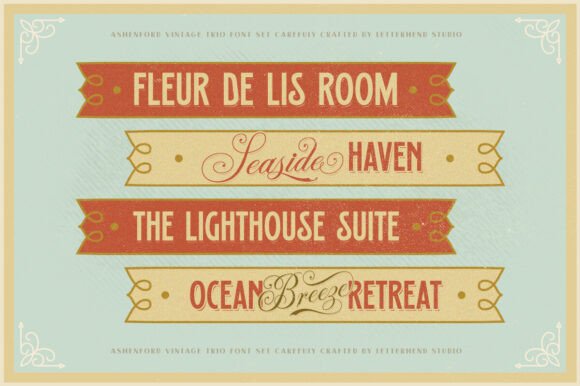 Ashenford Vintage Trio Font PNG with transparent background - Preview 3