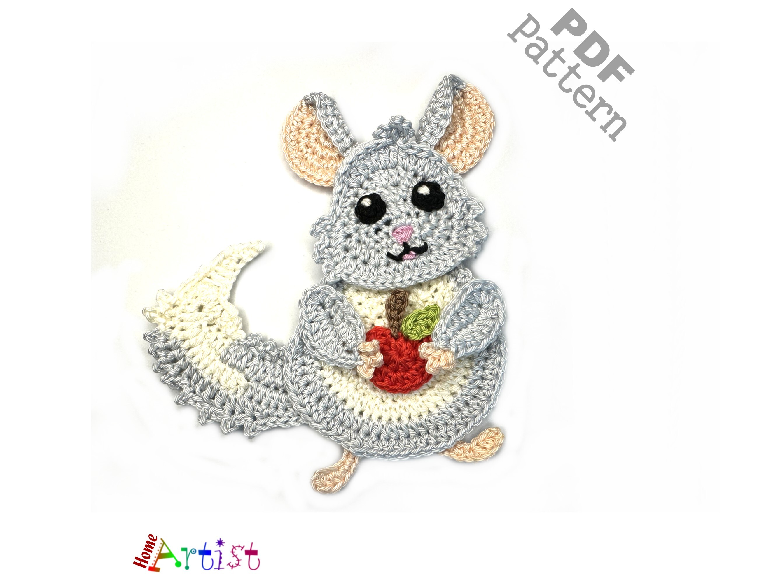 Chinchilla Crochet Applique Pattern