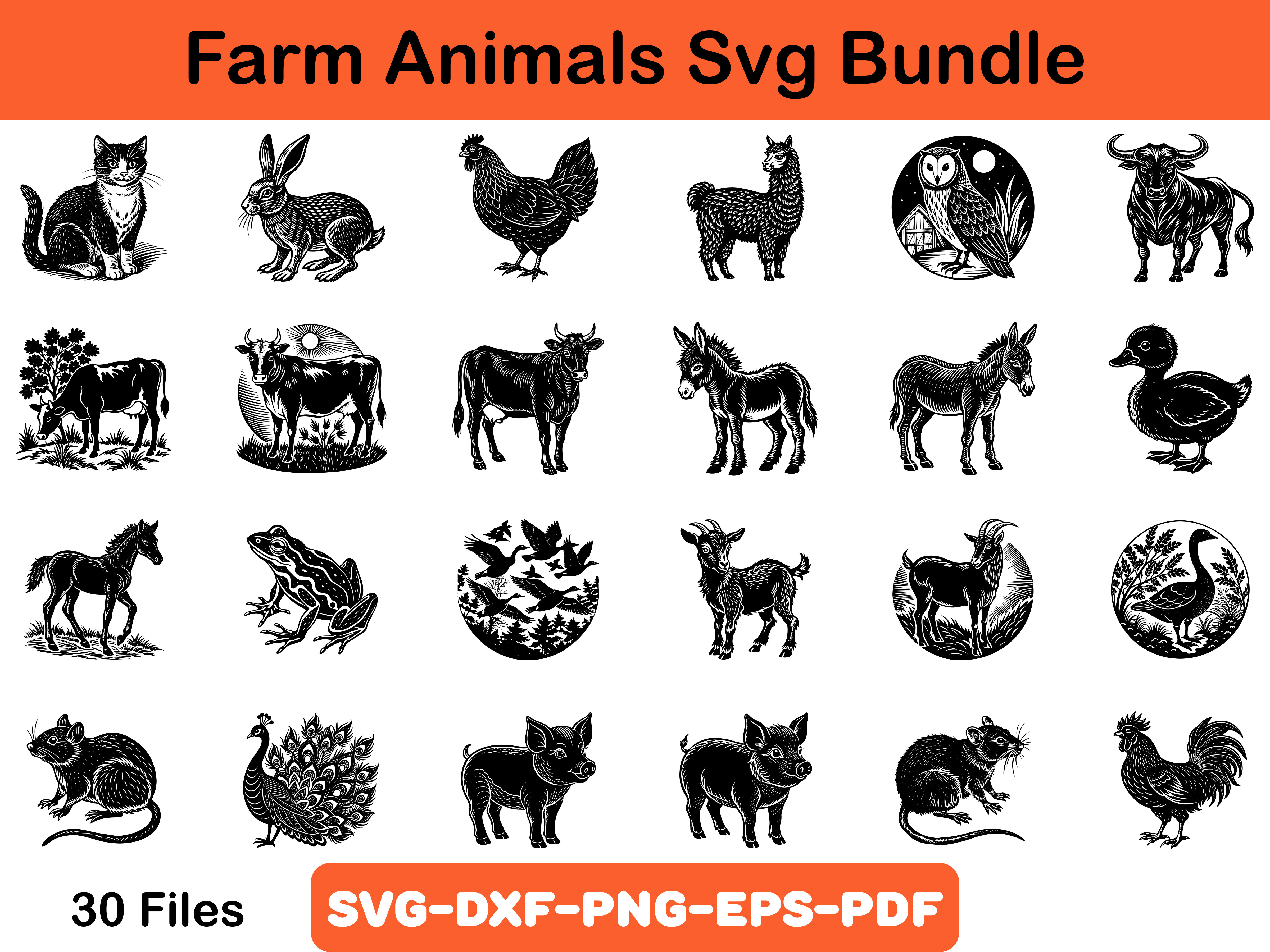 Farm Animals Svg Bundle Graphic by Creativity Designer · Creative Fabrica