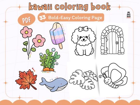 Kawaii Coloring Book Bold and Easy