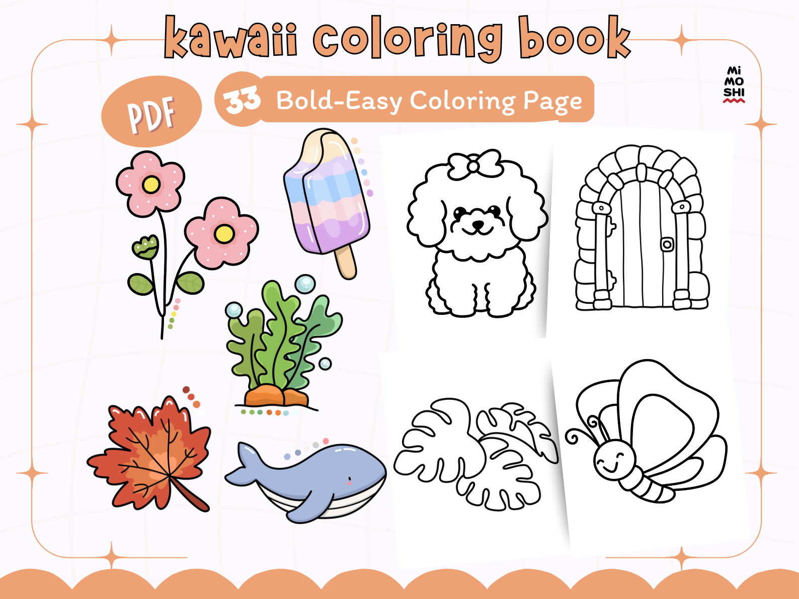 Kawaii Coloring Book Bold and Easy