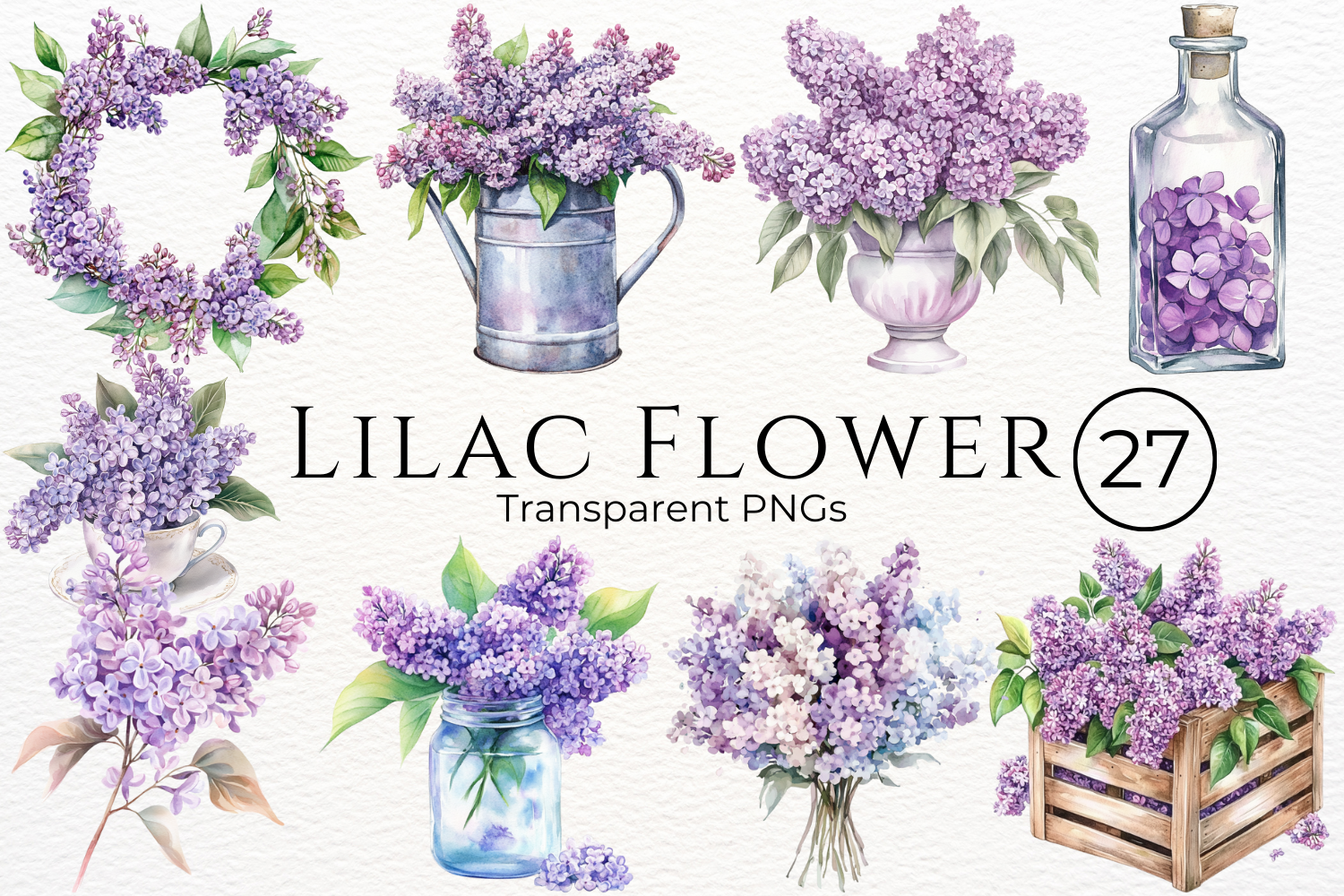 Lilac Flower Watercolor Cliparts Graphic by Whimsy Bloom Co. · Creative ...