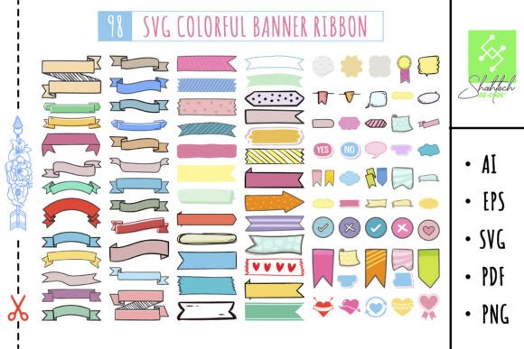 Ribbon Banner Color, Decorative Scroll