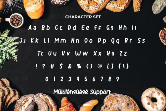 Salted Pastry Font PNG with transparent background - Preview 3