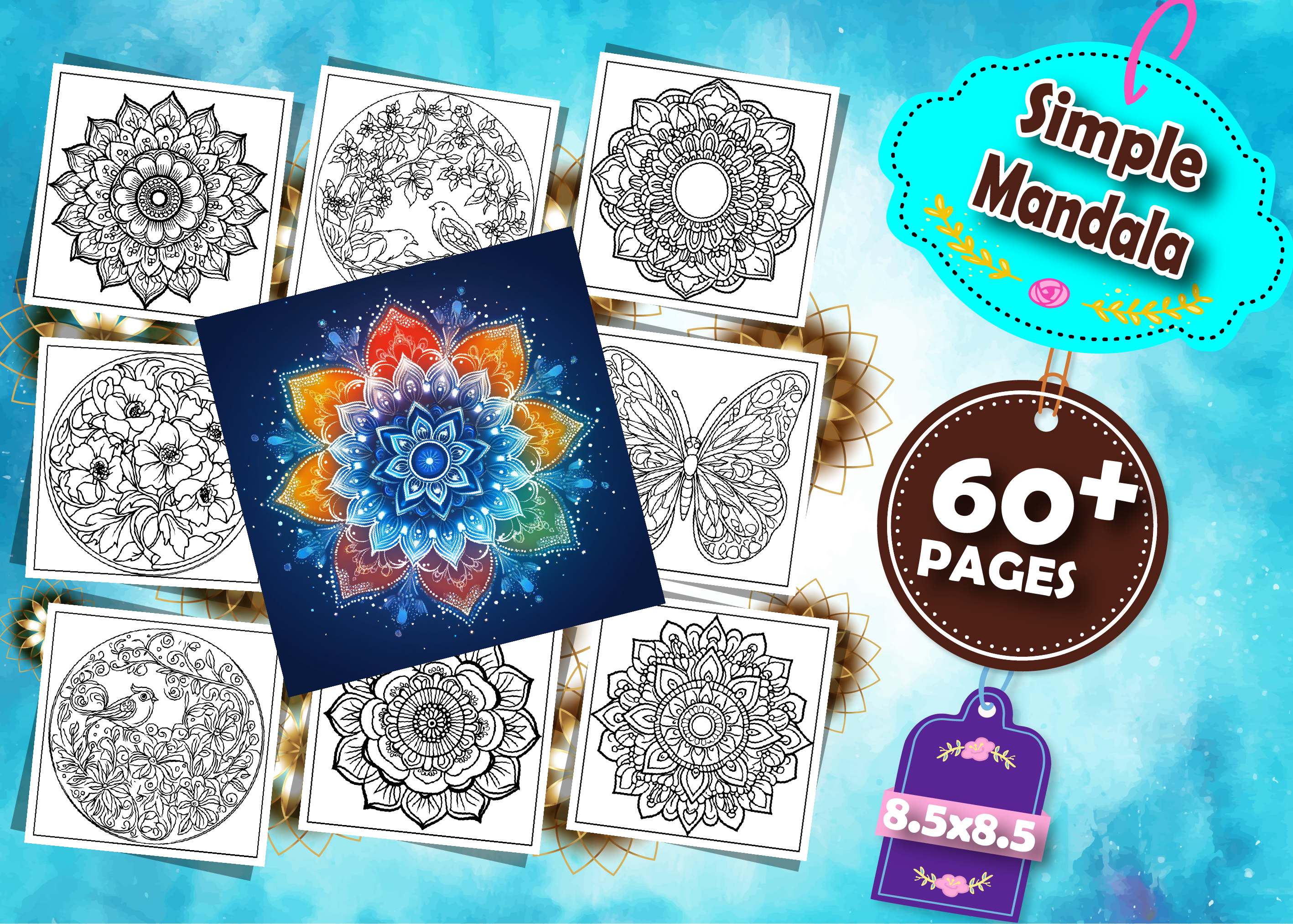 Simple Mandala Coloring Book