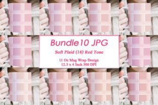 Soft Plaid 18 Red Tone Mug Wrap Graphic by daisy world · Creative Fabrica