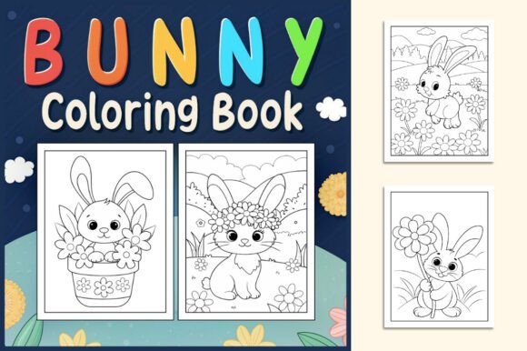 Spring Bunny Coloring Book for Kids