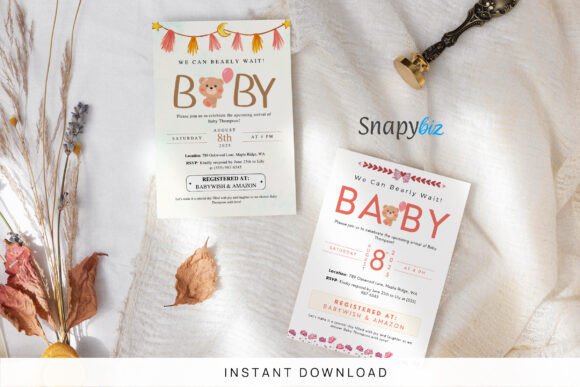 We Bearly Wait Baby Shower Invitation