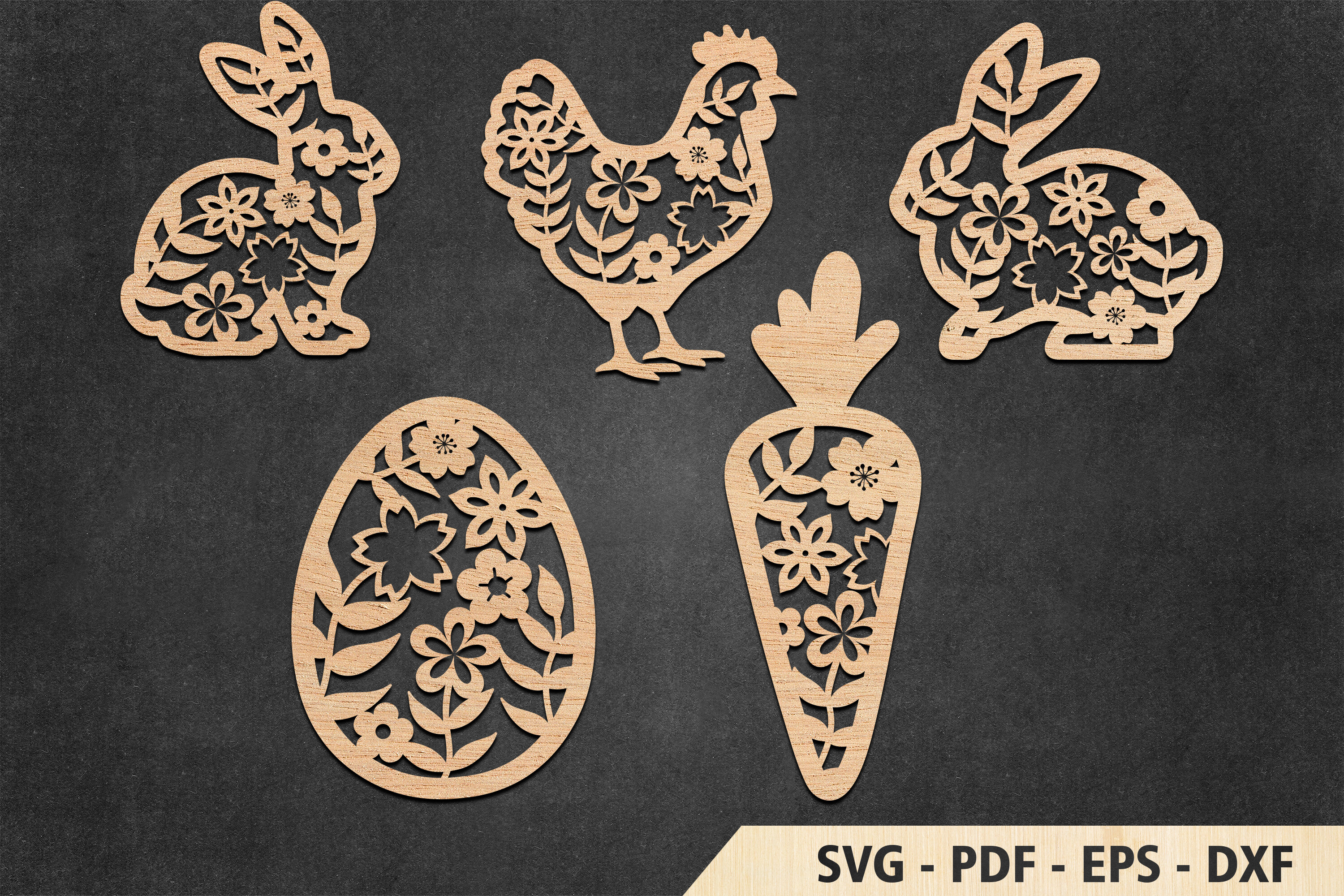 Easter Floral Laser Cut Bundle · Creative Fabrica