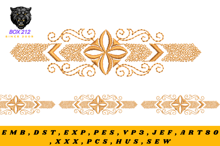 Floral Motif Border Embroidery Design