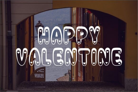 Outline Lovely Font PNG with transparent background - Preview 1