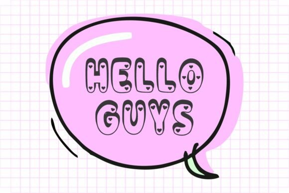 Outline Lovely Font PNG with transparent background - Preview 3
