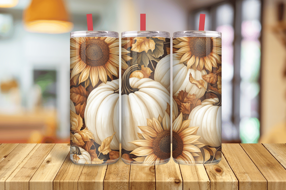 Pumpkin Fall Tumbler Wrap PNG 20oz Graphic by Magic Creative · Creative ...