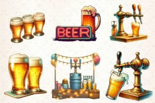 Vintage Summer Beer Clipart Graphic by Dreamshop · Creative Fabrica