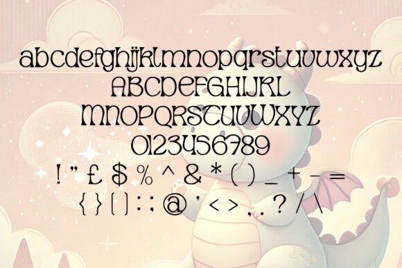 Dragon Sneeze Font PNG with transparent background - Preview 1