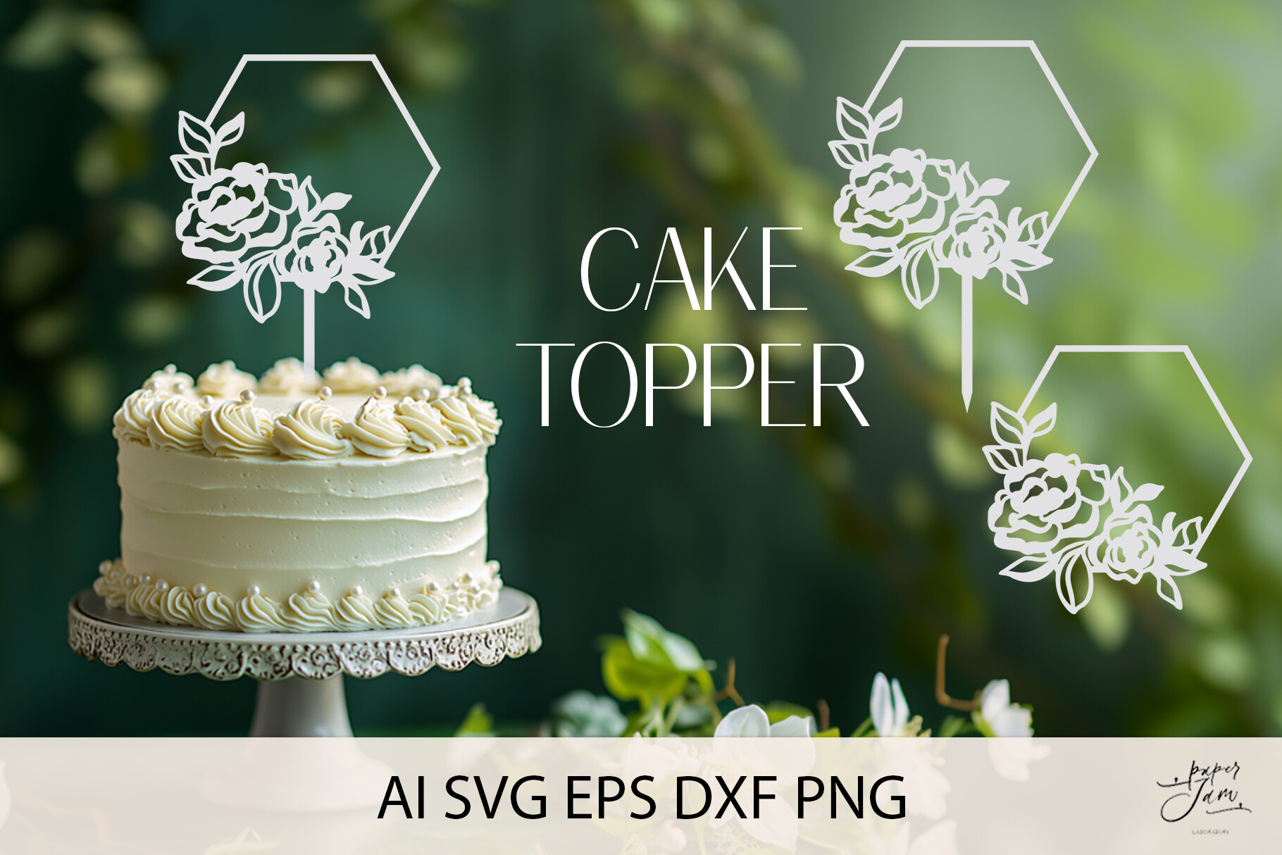 Flower Cake Topper SVG – Laser Cut Svg Graphic by Paperjamlab ...