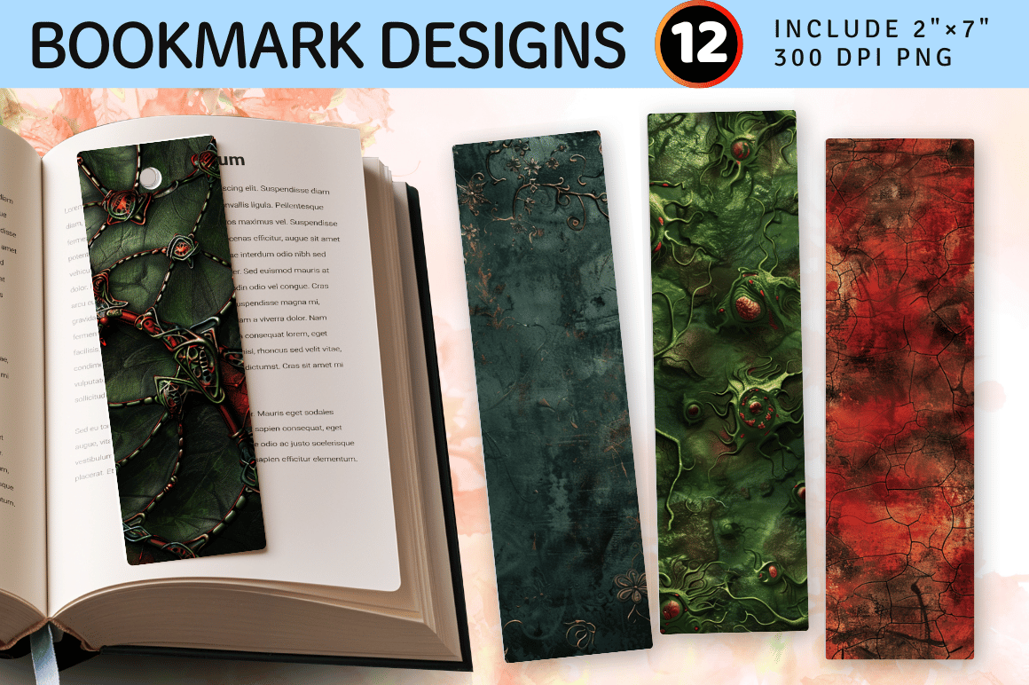 Goblincore Texture PNG Bookmark Design Graphic by CraftyCakes ...