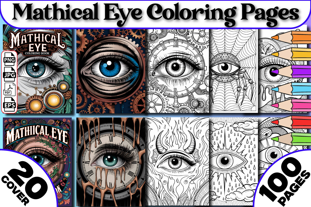 Mathical Eye Coloring Pages for Adult