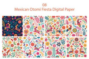Mexican Otomi Fiesta Digital Paper Graphic by sagorarts · Creative Fabrica