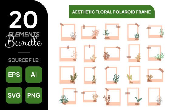 Aesthetic Floral Polaroid Frame Bundle
