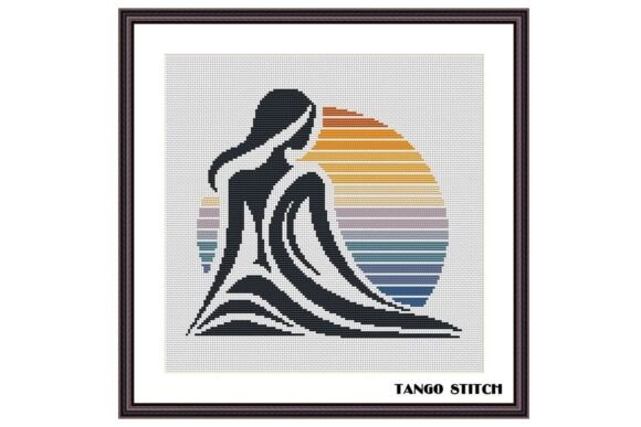 Beautiful Sunrise Girl Cross Stitch Art