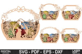Easter Basket Bundle - Laser Cut SVG · Creative Fabrica